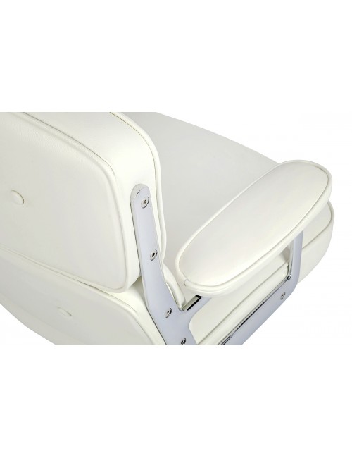 Fotel biurowy ICON PRESTIGE PLUS biały - włoska skóra naturalna, aluminium