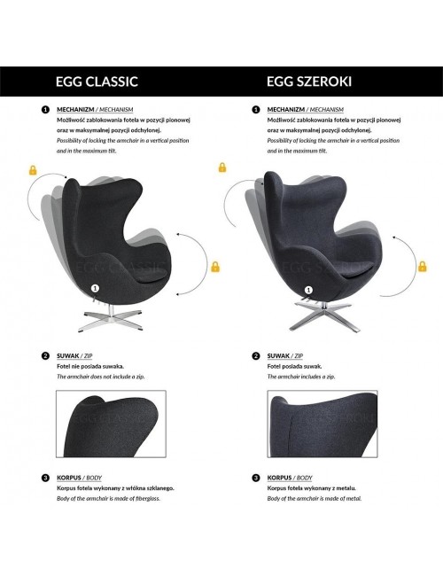 Fotel EGG CLASSIC VELVET granatowy - welur, podstawa aluminiowa