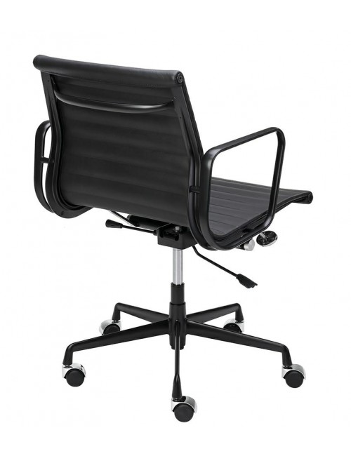 Fotel biurowy BODY PRESTIGE PLUS czarny - skóra naturalna, aluminium