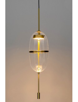 Lampa wisząca CHAPLIN 200 mosiądz - LED, szkło