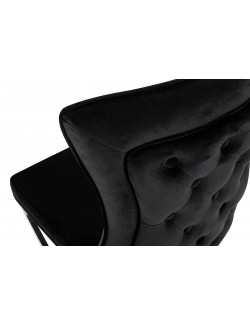 Krzesło IMPERIAL czarne - welur , stal polerowana