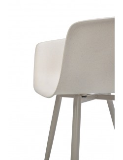 Krzesło ECMO ARM beżowe - polipropylen, WPC