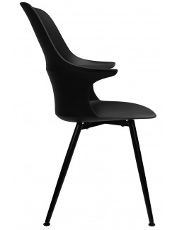 Krzesło BRAZO HIGH czarne  - polipropylen, metal