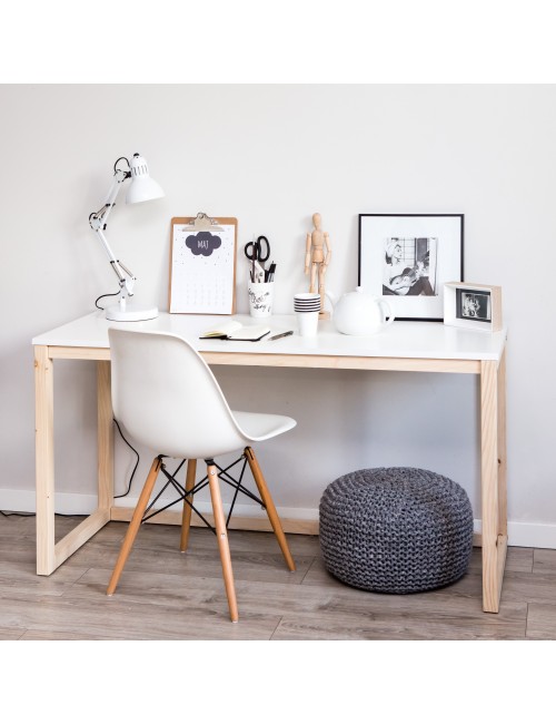 B-DES3 Minimalistyczne, drewniane biurka z białym blatem