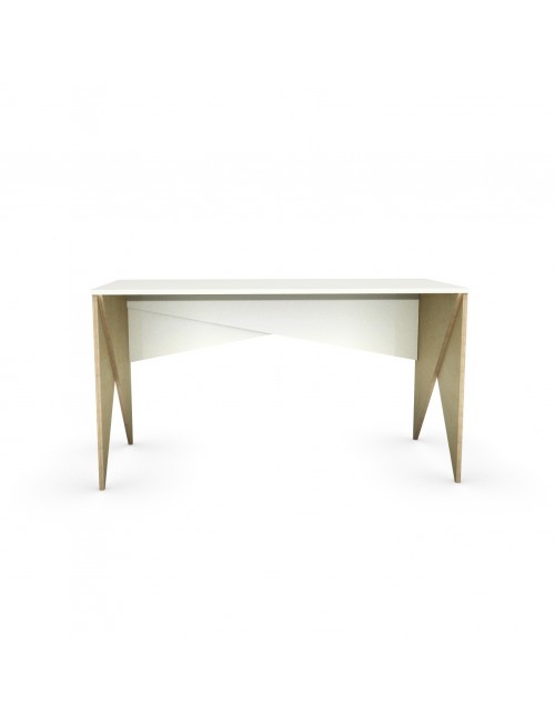 B-PIN44-SIMPLE Nowoczesne i  minimalistyczne biurka. Połączenie bieli i sklejki