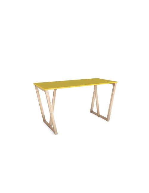 B-V1-COLOR minimalistyczny stół lub biurko w kolorze na drewnianym stelażu