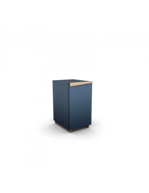KON-EDGE2-COLOR Kontenerek, szafka nocna z drewnianym uchwytem w wielu kolorach