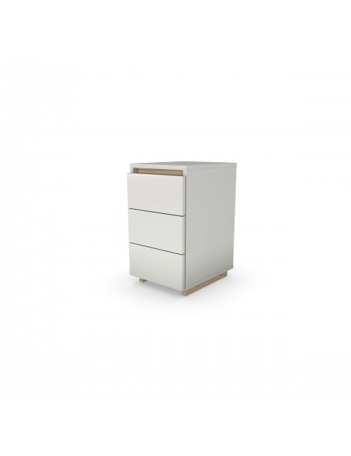 KON-DES2 Biały, minimalistyczny kontenerek biurkowy/ szafka z trzema szufladami