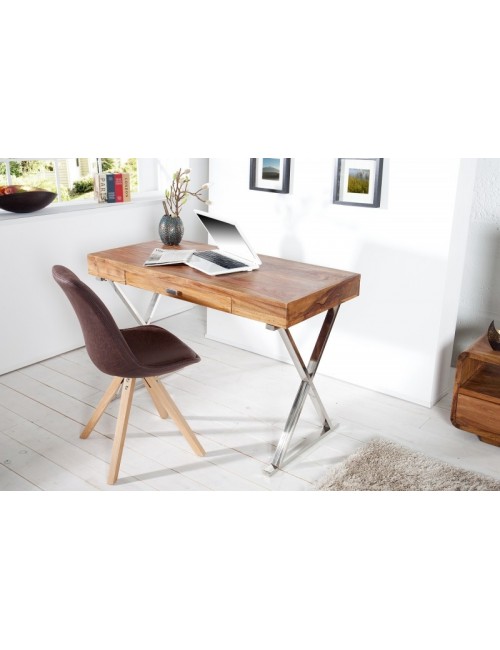 INVICTA biurko ELEMENTS 120 cm Sheesham - lite drewno palisander, metal