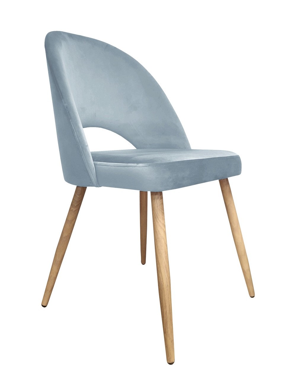 Krzesło Polo noga dąb BL06 szary błękit					