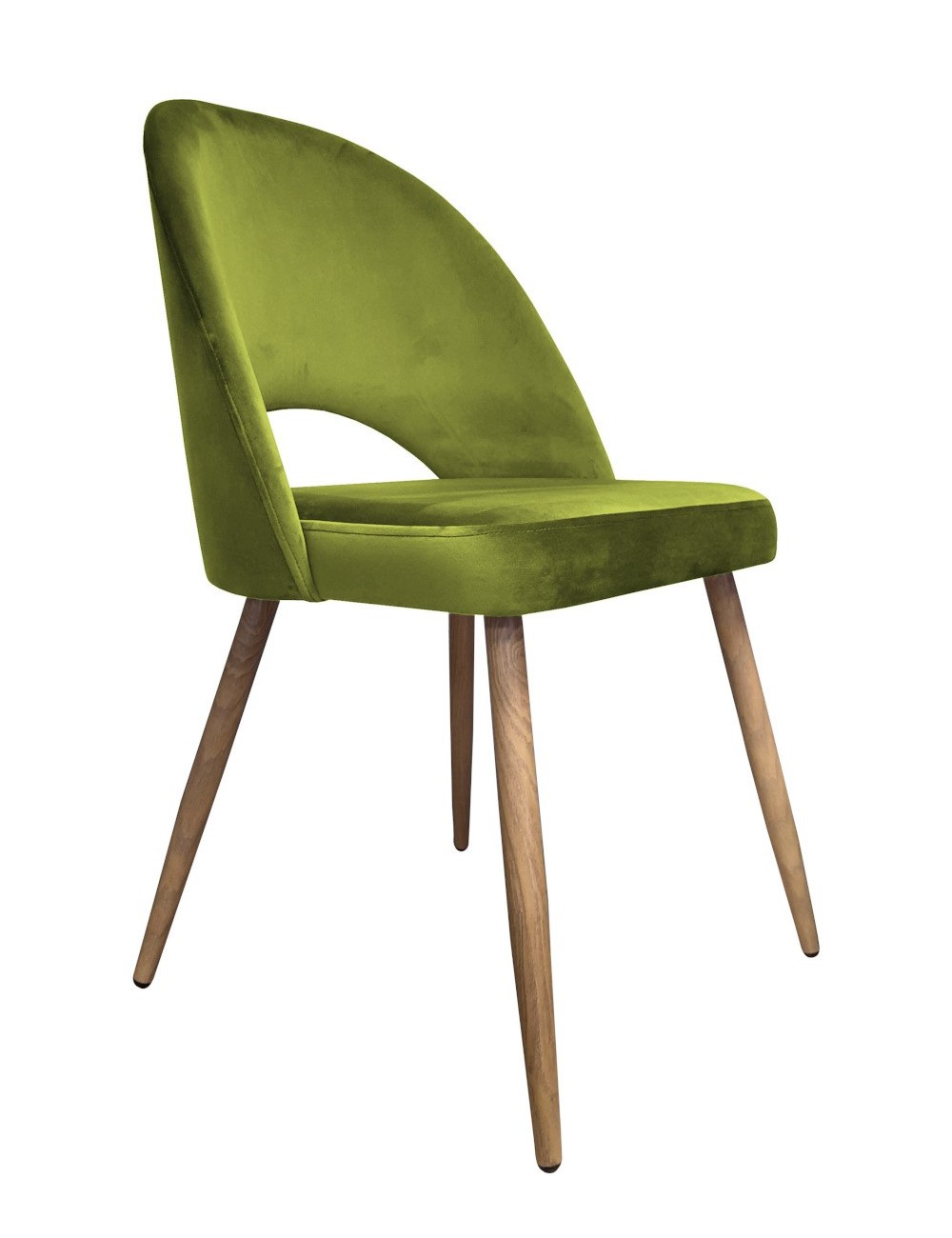 Krzesło Polo noga dąb BL75 zielona oliwka					